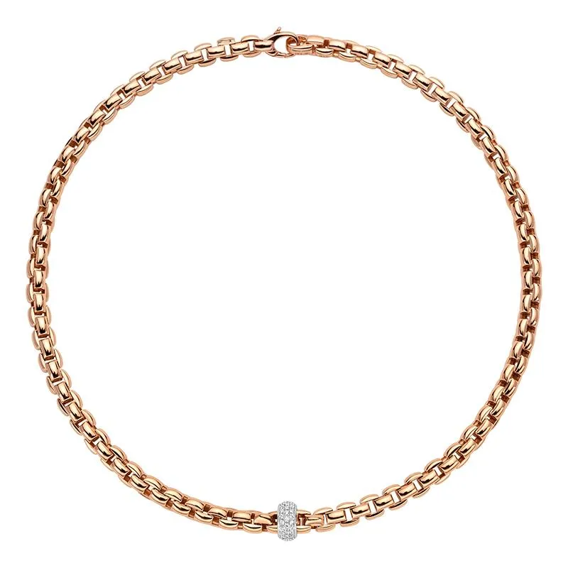 Fope Eka Anniversario 18ct Rose Gold 0.40ct Diamond Necklace sold by Jura Watches
