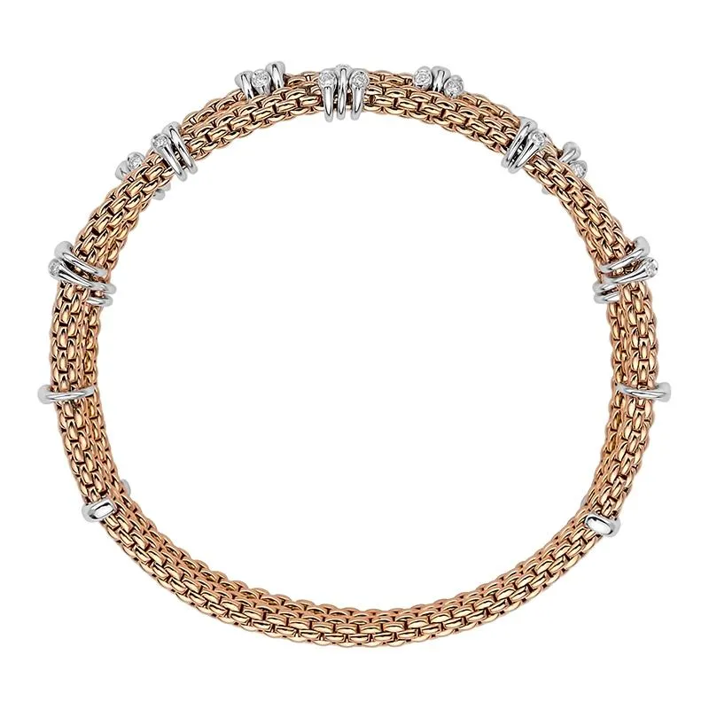 Fope Flex'it Prima 18ct Rose Gold 0.37ct Diamond Two Row Bracelet sold by Jura Watches product image thumbnail 2