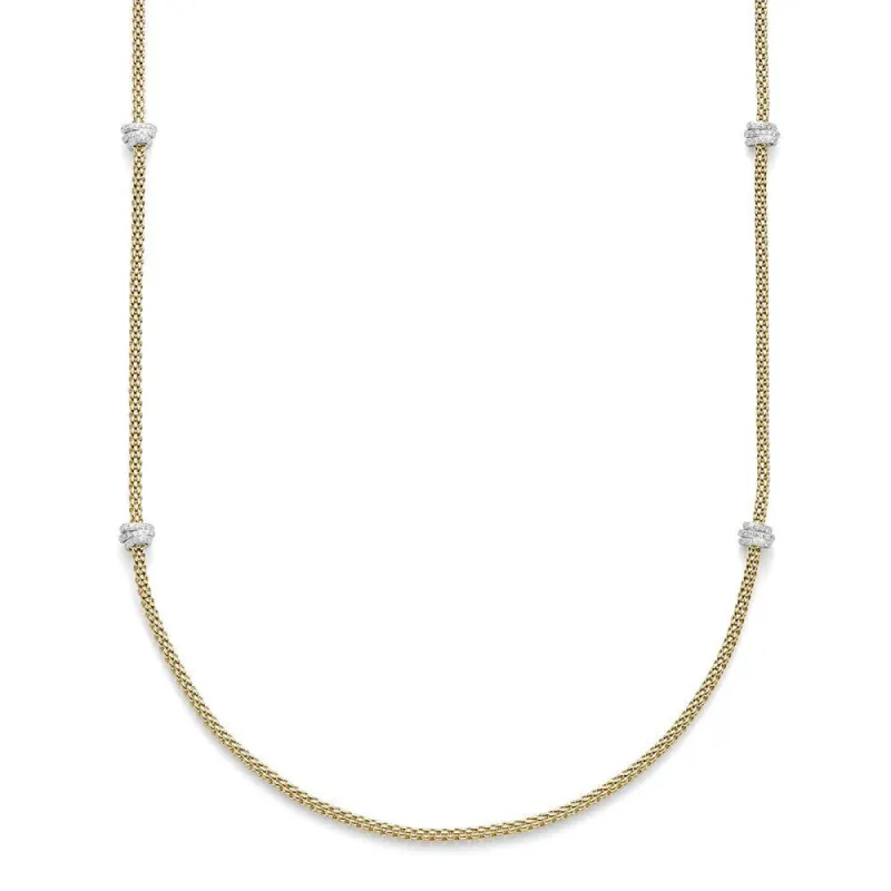Fope Flex'It Prima 18ct Yellow Gold 1.24ct Diamond 80cm Necklace sold by Jura Watches