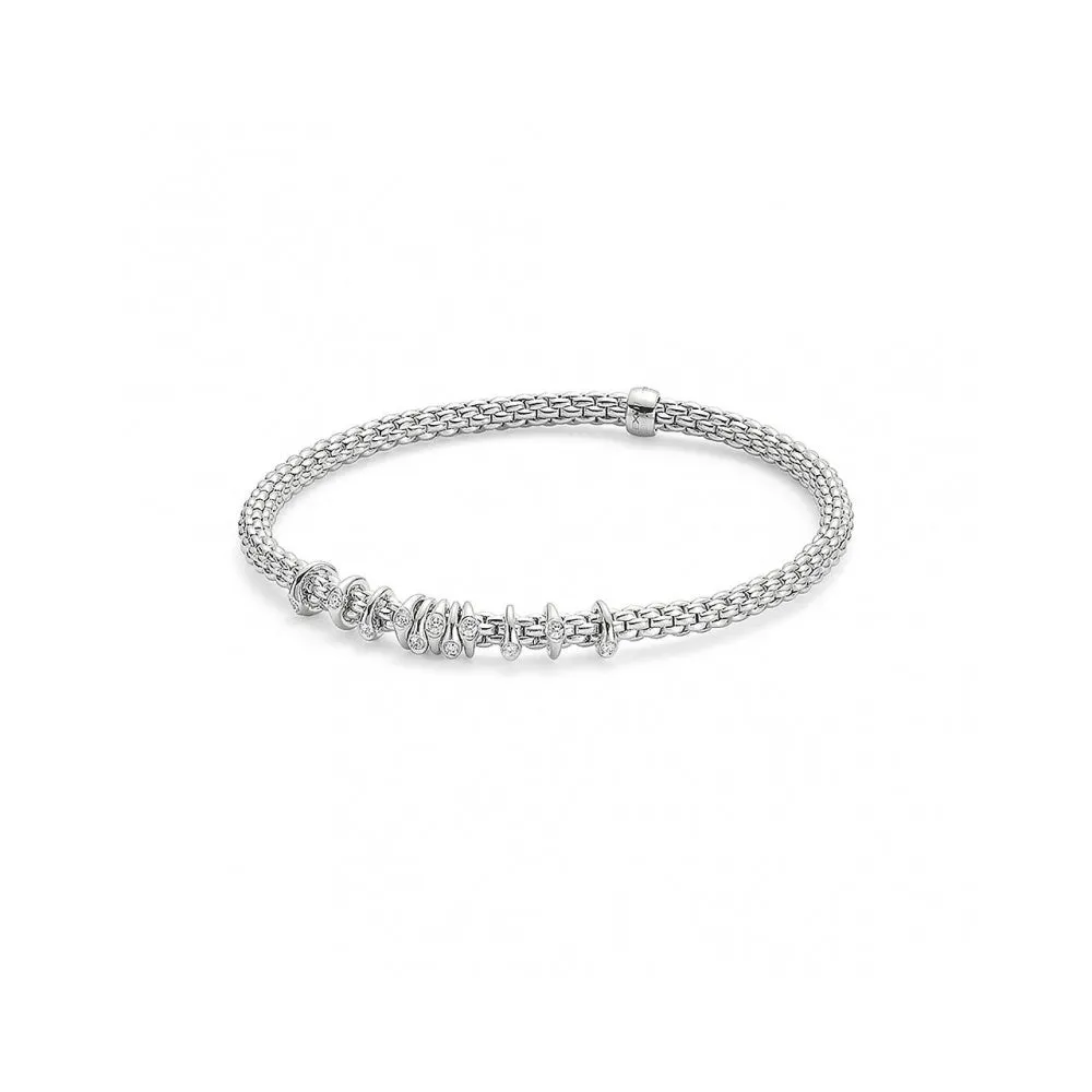 Fope Flex'it Prima 18ct White Gold 0.15ct Diamond Bracelet sold by Jura Watches product image thumbnail 2