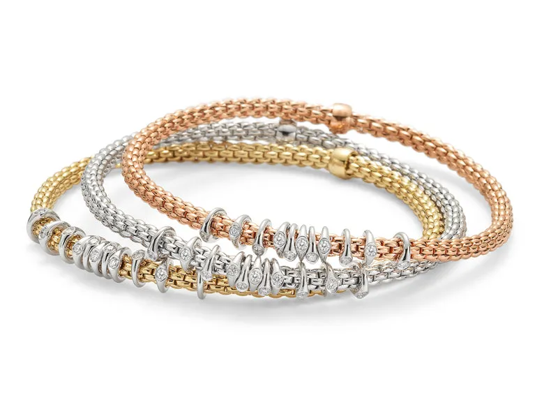 Fope Flex'it Prima 18ct Yellow Gold 0.15ct Diamond Bracelet sold by Jura Watches product image thumbnail 2