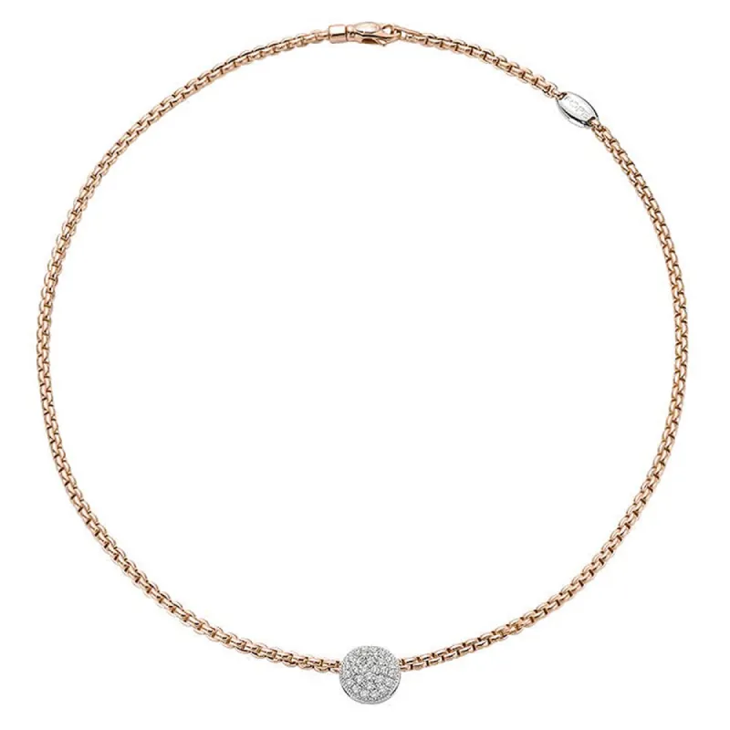 Fope Eka 18ct Rose Gold 0.45ct Diamond Necklace sold by Jura Watches