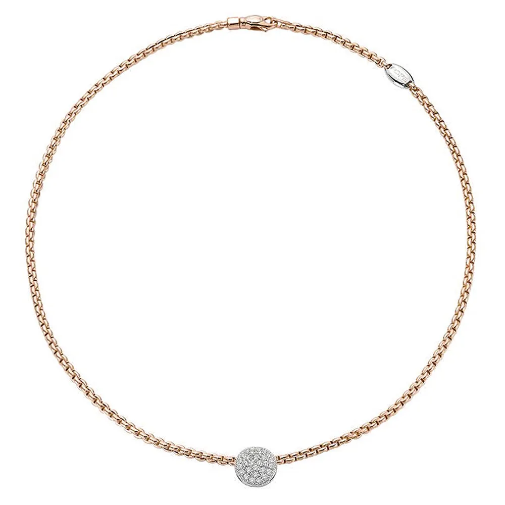 Fope Eka 18ct Rose Gold 0.45ct Diamond Necklace sold by Jura Watches