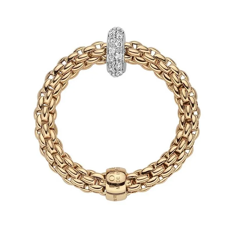 Fope Flex'it Prima 18ct Yellow Gold 0.18ct Diamond Ring sold by Jura Watches product image thumbnail 2