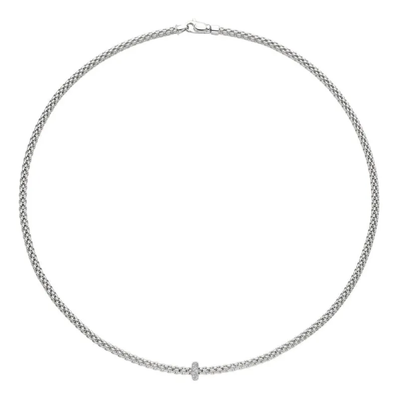 Fope Prima 18ct White Gold 0.18ct Diamond Necklace sold by Jura Watches