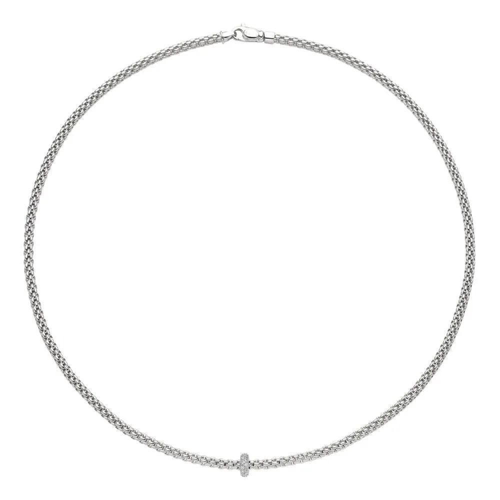 Fope Prima 18ct White Gold 0.18ct Diamond Necklace sold by Jura Watches
