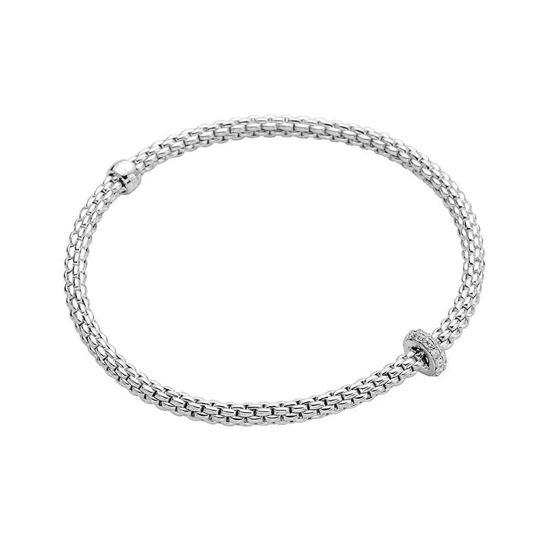 Fope Flex'it Prima 18ct White Gold 0.18ct Diamond Bracelet sold by Jura Watches product image thumbnail 2