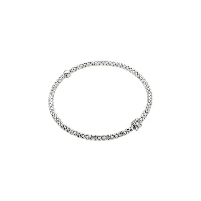 Fope Flex'It Prima 18ct White Gold 0.12ct Diamond Bracelet sold by Jura Watches product image thumbnail 2