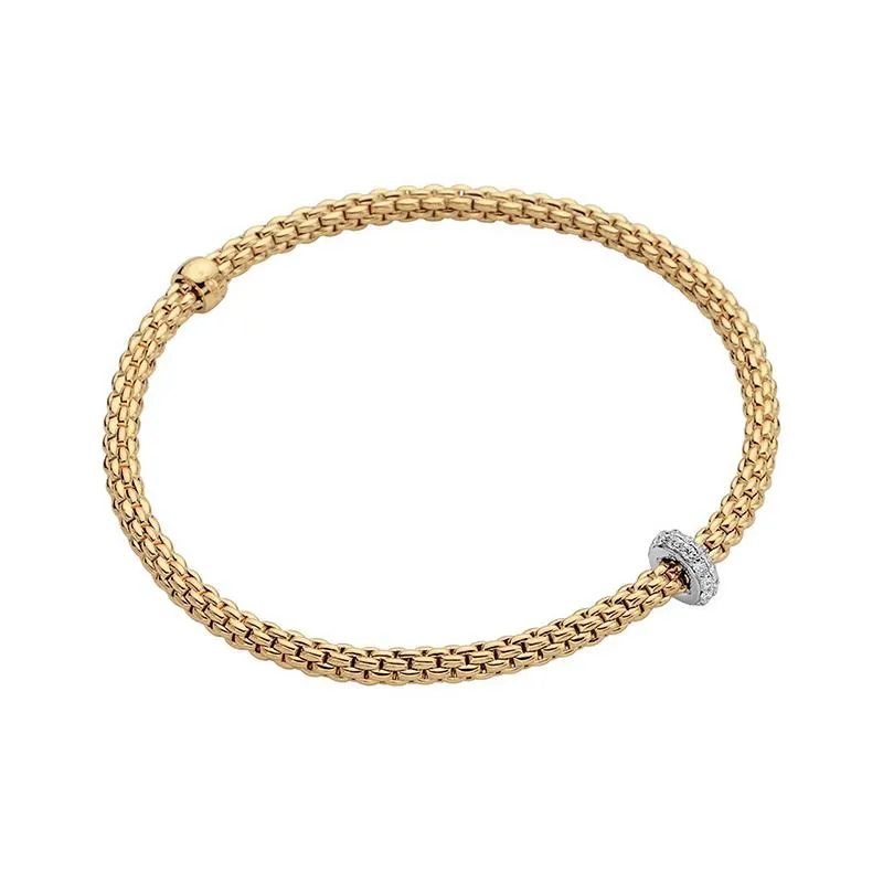 Fope Flex'it Prima 18ct Yellow Gold 0.18ct Diamond Bracelet sold by Jura Watches product image thumbnail 2