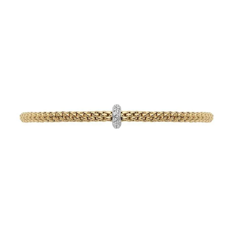 Fope Flex'it Prima 18ct Yellow Gold 0.18ct Diamond Bracelet sold by Jura Watches product image thumbnail 3