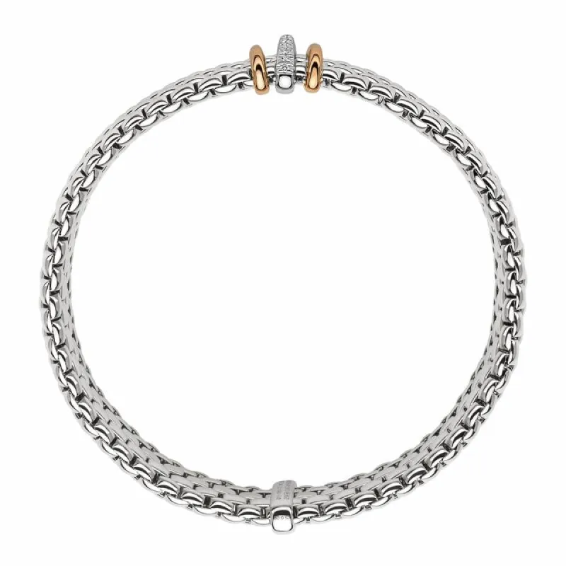 Fope Panorama 18ct White Gold 0.08ct Diamond Mixed Rondelle Bracelet made by Jura Watches