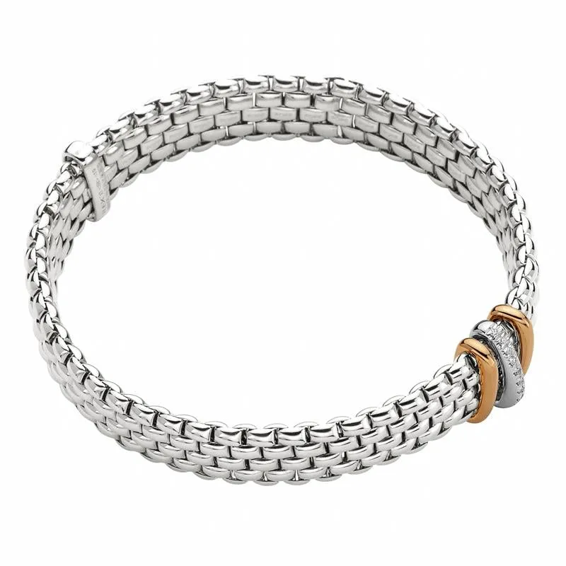 Fope Panorama 18ct White Gold 0.08ct Diamond Mixed Rondelle Bracelet sold by Jura Watches product image thumbnail 2
