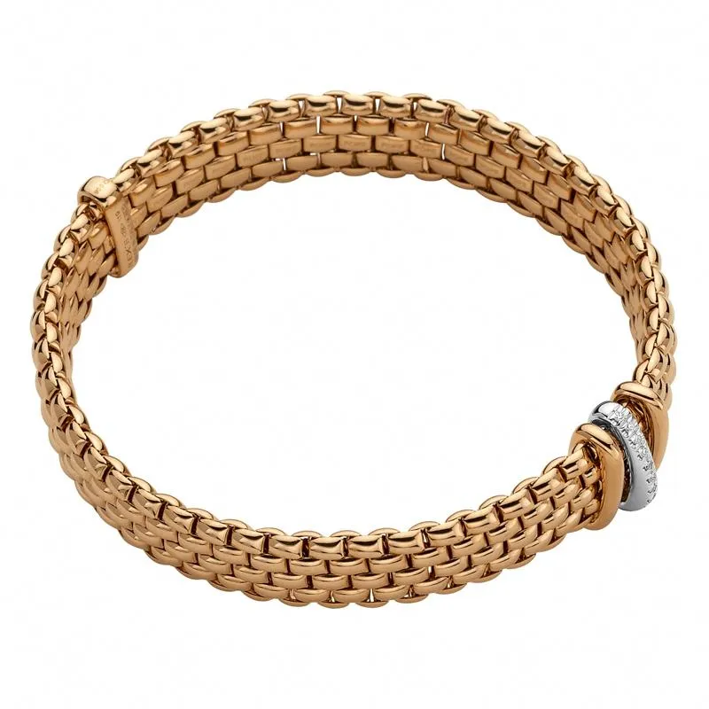 Fope Panorama 18ct Rose Gold 0.08ct Diamond Rondelle Bracelet sold by Jura Watches product image thumbnail 2