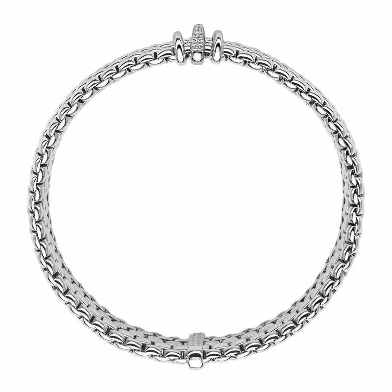 Fope Panorama 18ct White Gold 0.08ct Diamond Rondelle Bracelet sold by Jura Watches