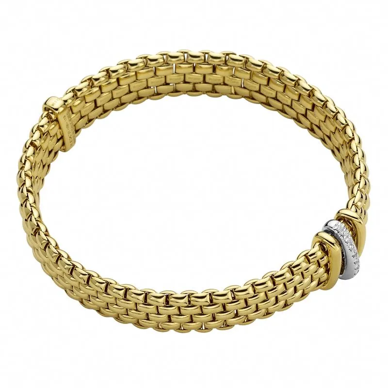Fope Panorama 18ct Yellow Gold 0.08ct Diamond Mixed Rondelle Bracelet sold by Jura Watches product image thumbnail 2