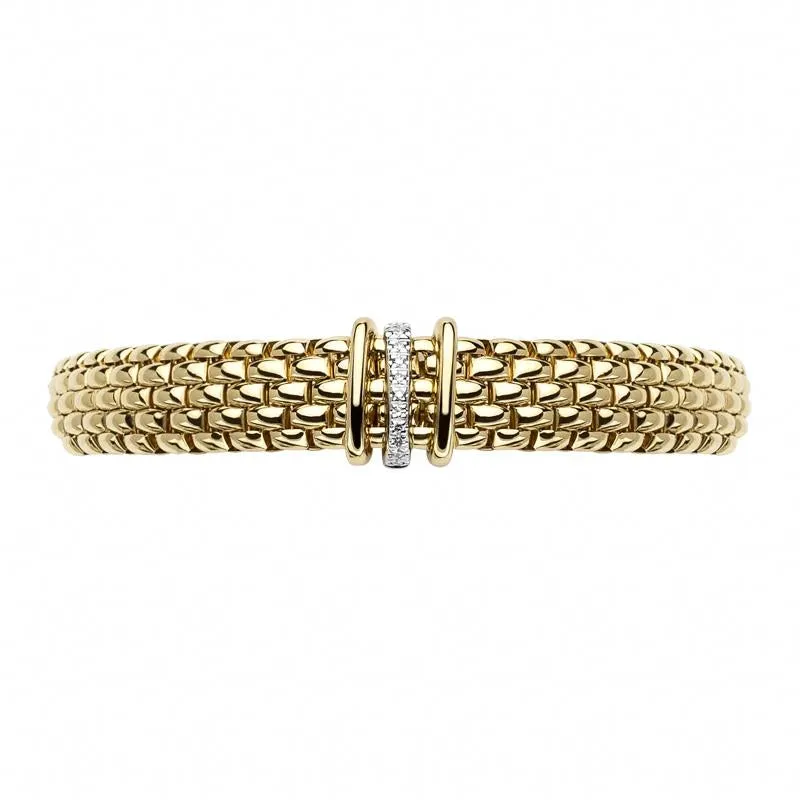 Fope Panorama 18ct Yellow Gold 0.08ct Diamond Mixed Rondelle Bracelet sold by Jura Watches product image thumbnail 3