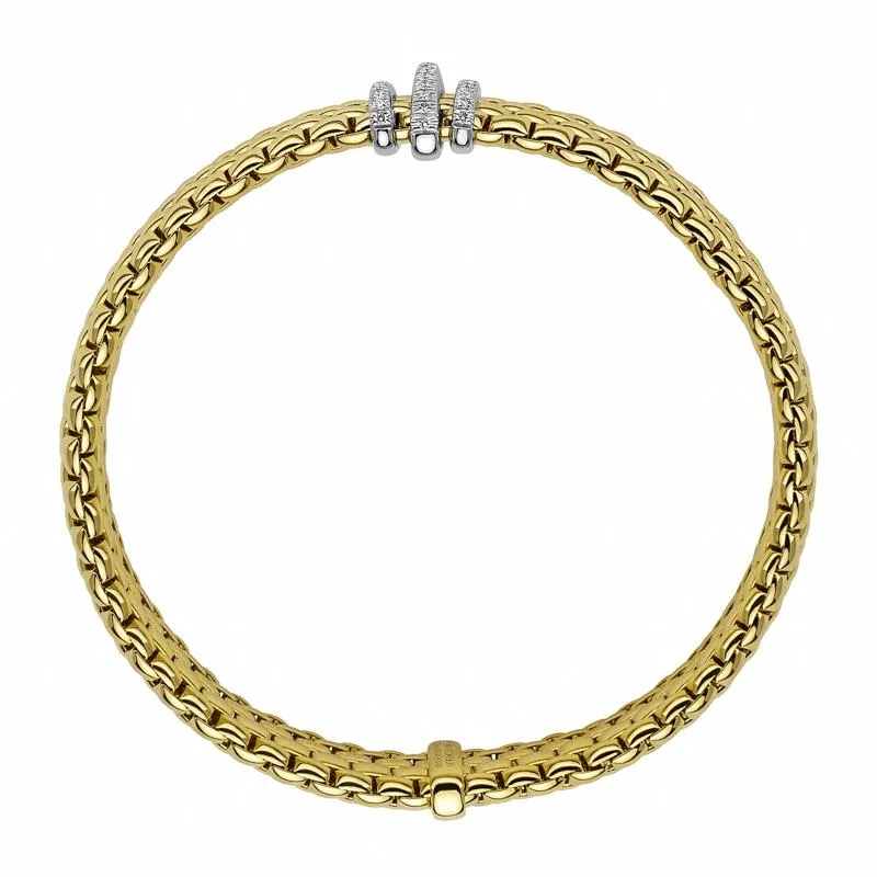 Fope Panorama 18ct Yellow Gold 0.23ct Diamond Rondelle Bracelet sold by Jura Watches