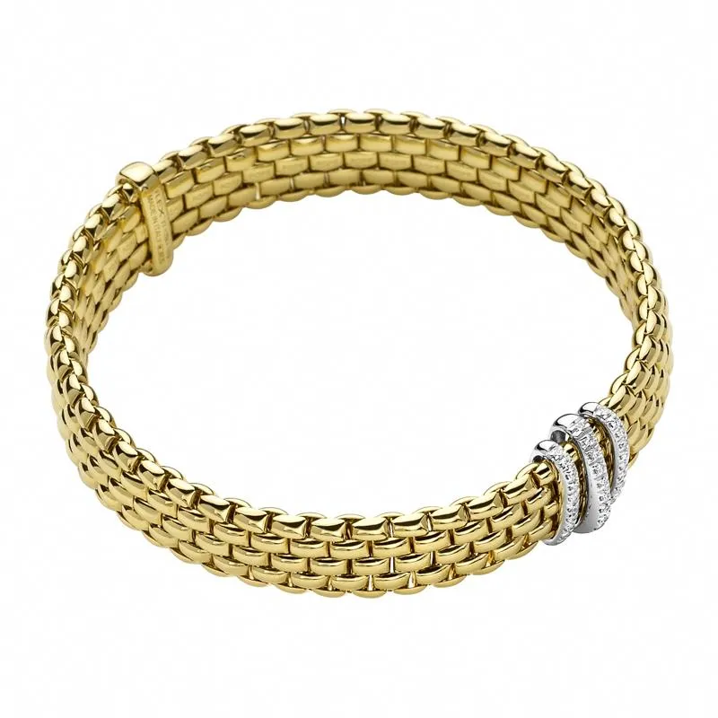 Fope Panorama 18ct Yellow Gold 0.23ct Diamond Rondelle Bracelet sold by Jura Watches product image thumbnail 2
