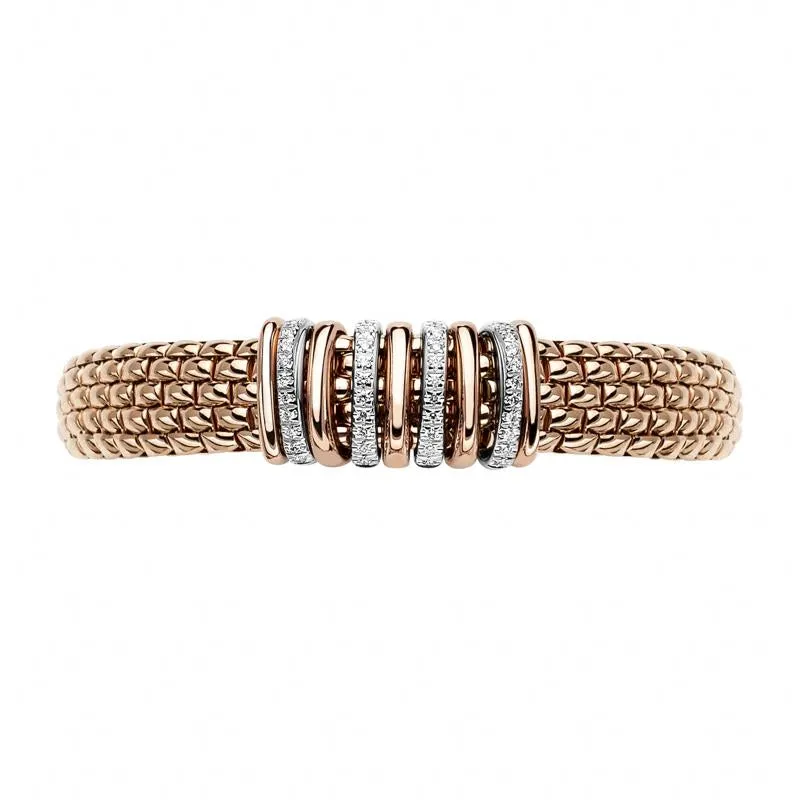 Fope Panorama 18ct Rose Gold 0.30ct Diamond Mixed Rondelle Bracelet sold by Jura Watches product image thumbnail 3