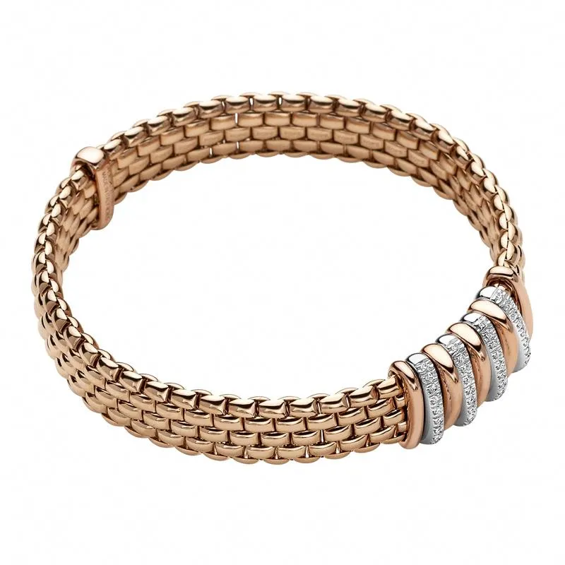 Fope Panorama 18ct Rose Gold 0.30ct Diamond Mixed Rondelle Bracelet sold by Jura Watches product image thumbnail 2