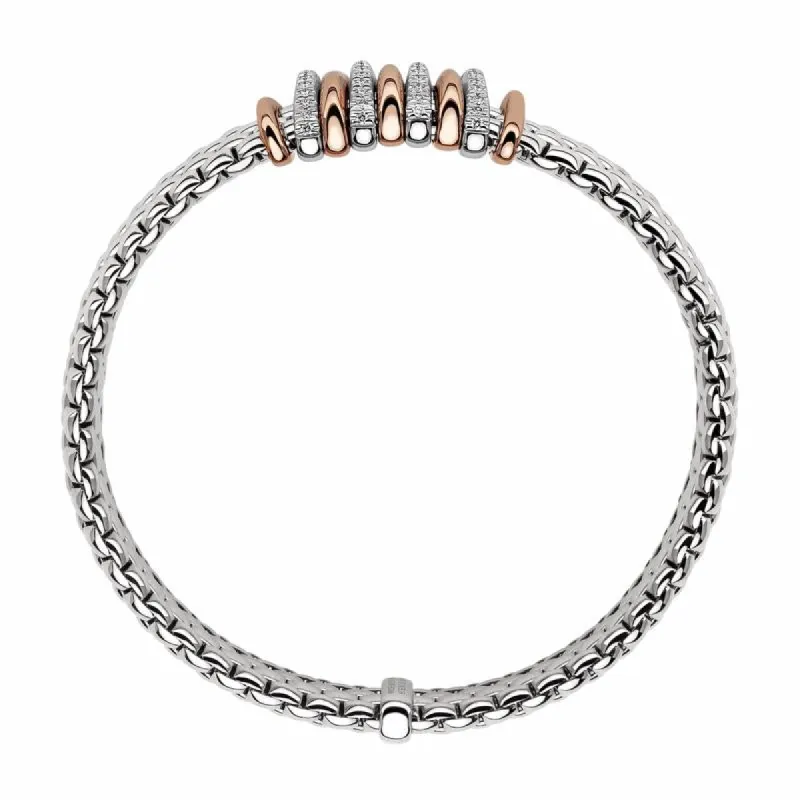 Fope Panorama 18ct White Gold 0.30ct Diamond Mixed Rondelle Bracelet made by Jura Watches