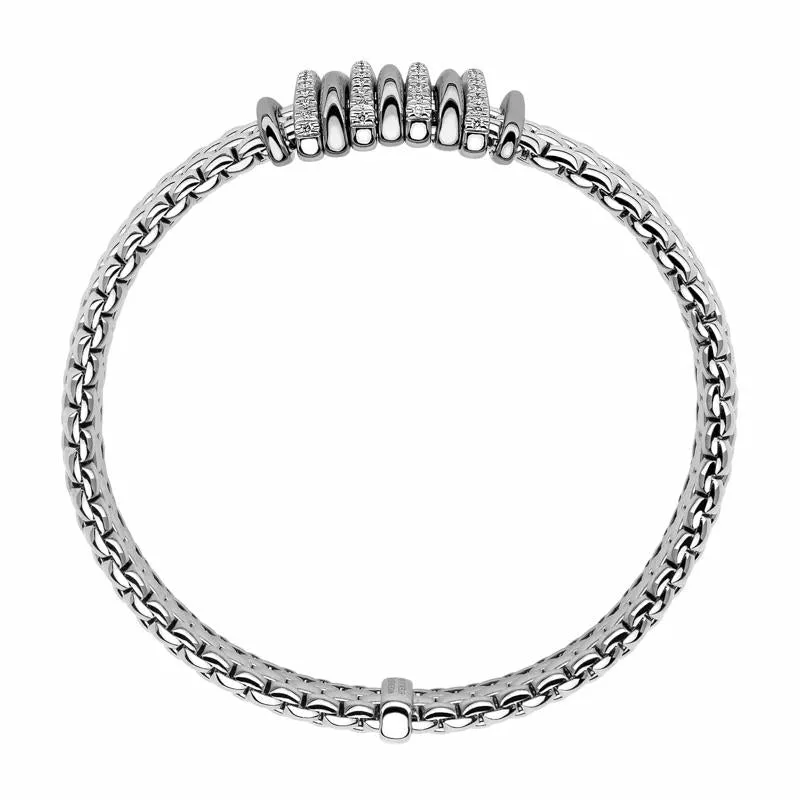 Fope Panorama 18ct White Gold 0.30ct Diamond Rondelle Bracelet sold by Jura Watches
