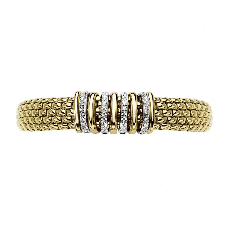 Fope Panorama 18ct Yellow Gold 0.30ct Diamond Mixed Rondelle Bracelet sold by Jura Watches product image thumbnail 3
