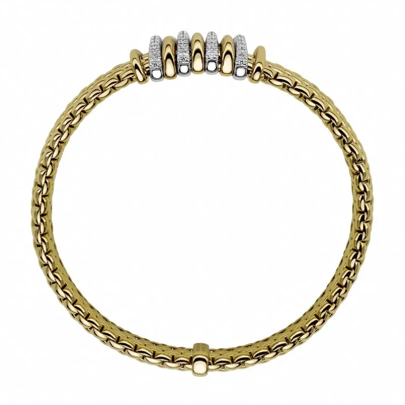 Fope Panorama 18ct Yellow Gold 0.30ct Diamond Mixed Rondelle Bracelet made by Jura Watches