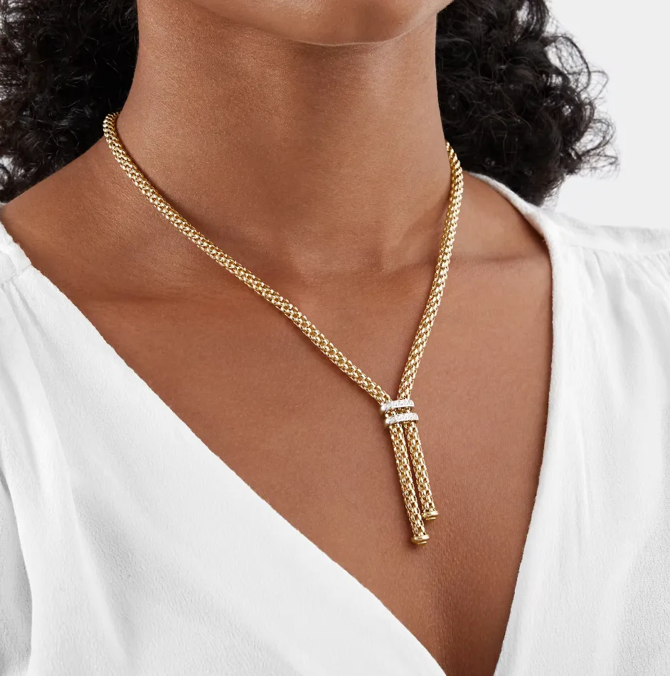 Fope Maori 18ct Rose Gold 0.09ct Diamond Lariat Necklace sold by Jura Watches product image thumbnail 2