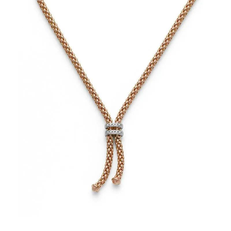 Fope Maori 18ct Rose Gold 0.09ct Diamond Lariat Necklace made by Jura Watches