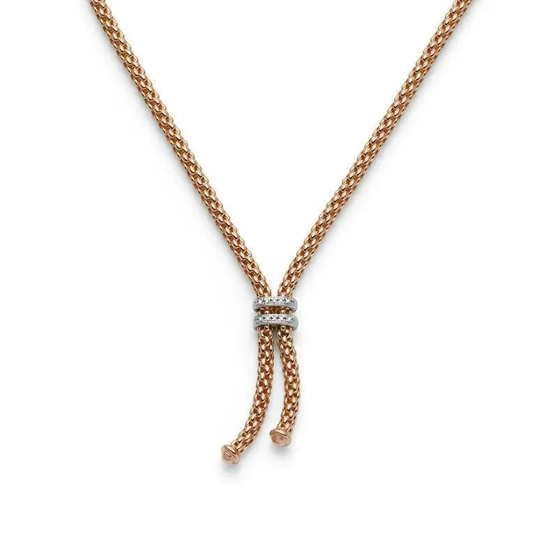 Fope Maori 18ct Rose Gold 0.09ct Diamond Lariat Necklace sold by Jura Watches
