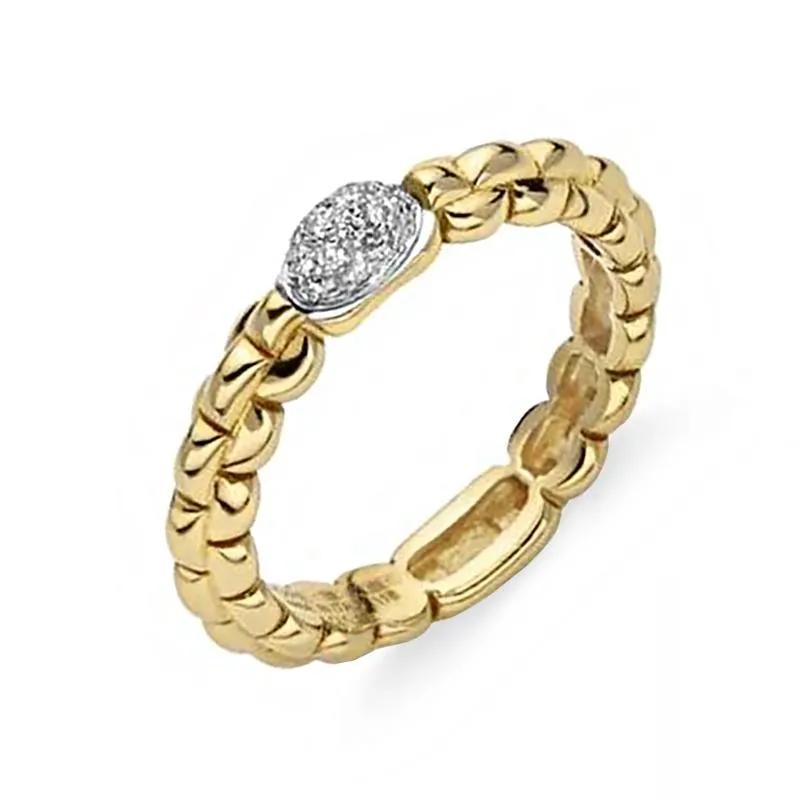 Fope Eka 18ct Yellow Gold 0.10ct Diamond Ring sold by Jura Watches