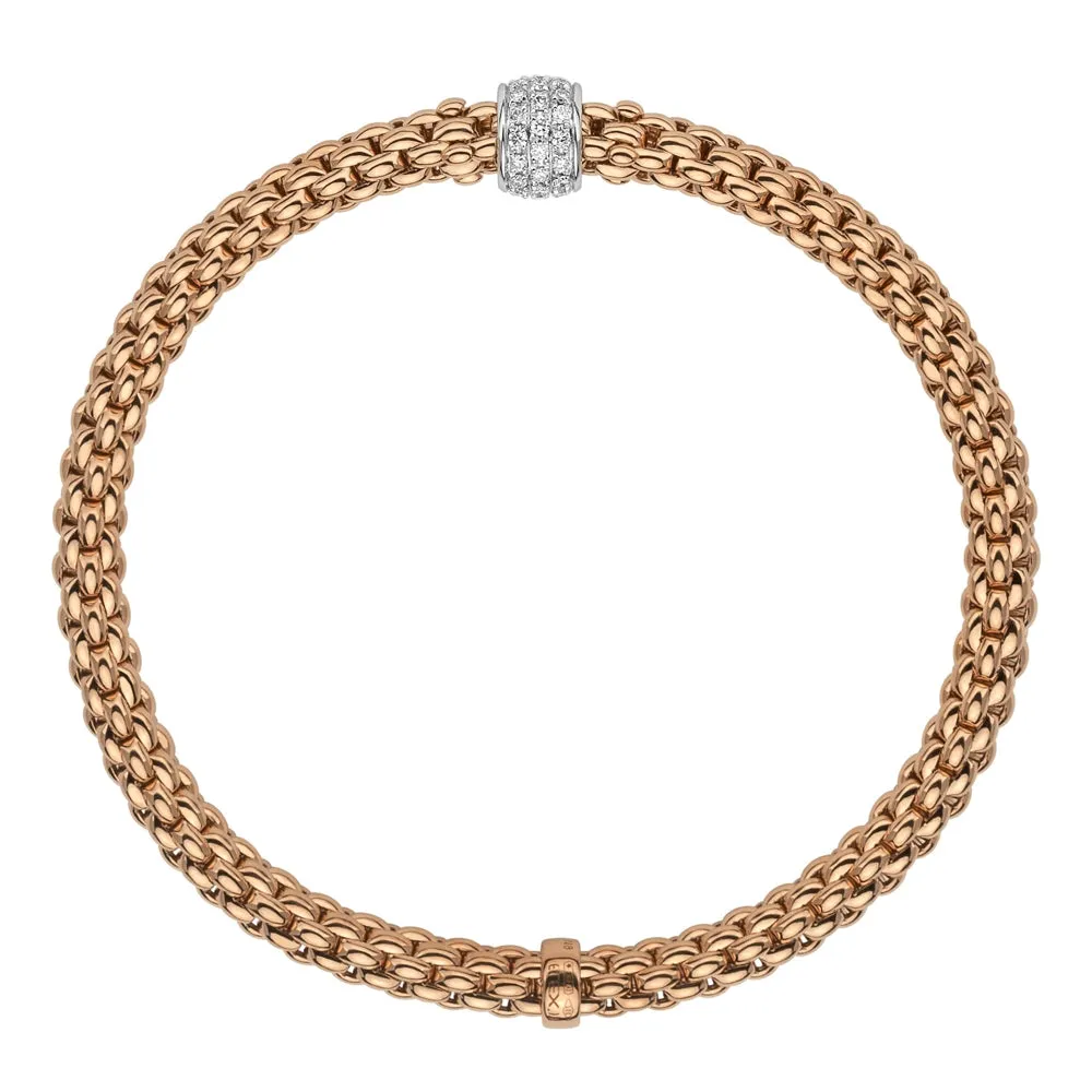 Fope Flex'it Solo 18ct Rose Gold 0.29ct Diamond Bracelet sold by Jura Watches