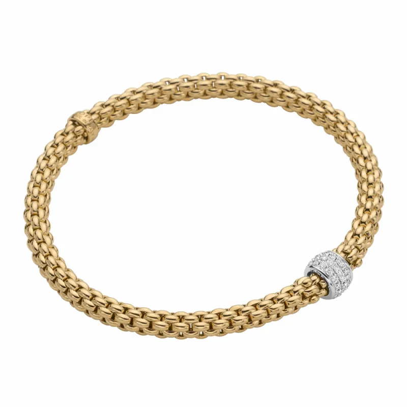 Fope Flex'it Solo 18ct Yellow Gold 0.29ct Diamond Bracelet sold by Jura Watches