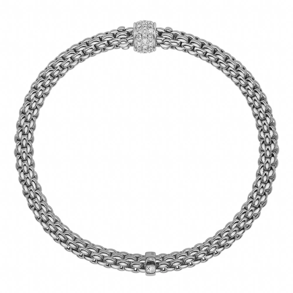 Fope Flex'it Solo 18ct White Gold 0.29ct Diamond Bracelet sold by Jura Watches