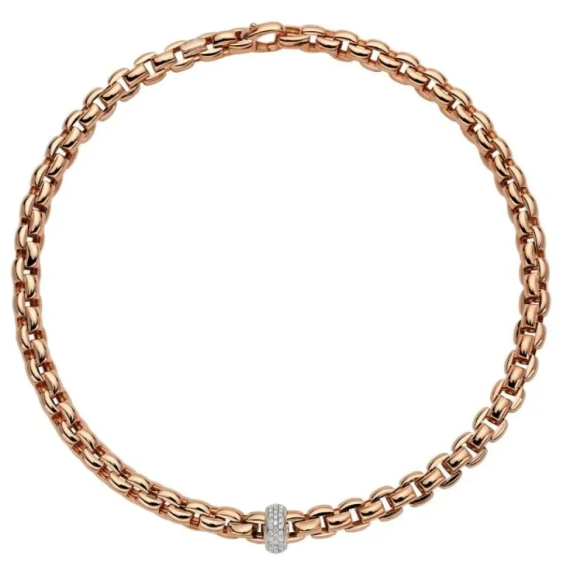 Fope Eka 18ct Rose Gold 0.58ct Diamond Necklace sold by Jura Watches