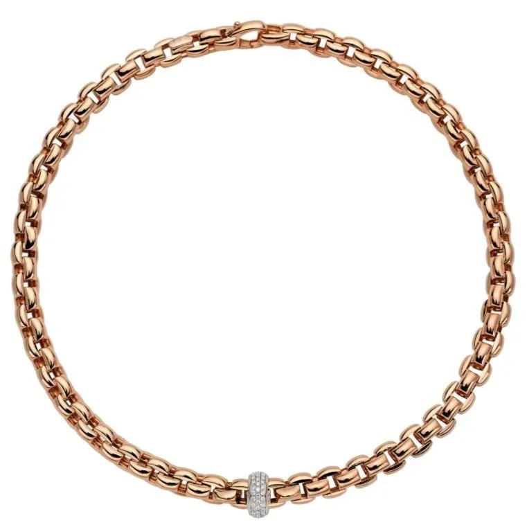 Fope Eka 18ct Rose Gold 0.58ct Diamond Necklace sold by Jura Watches