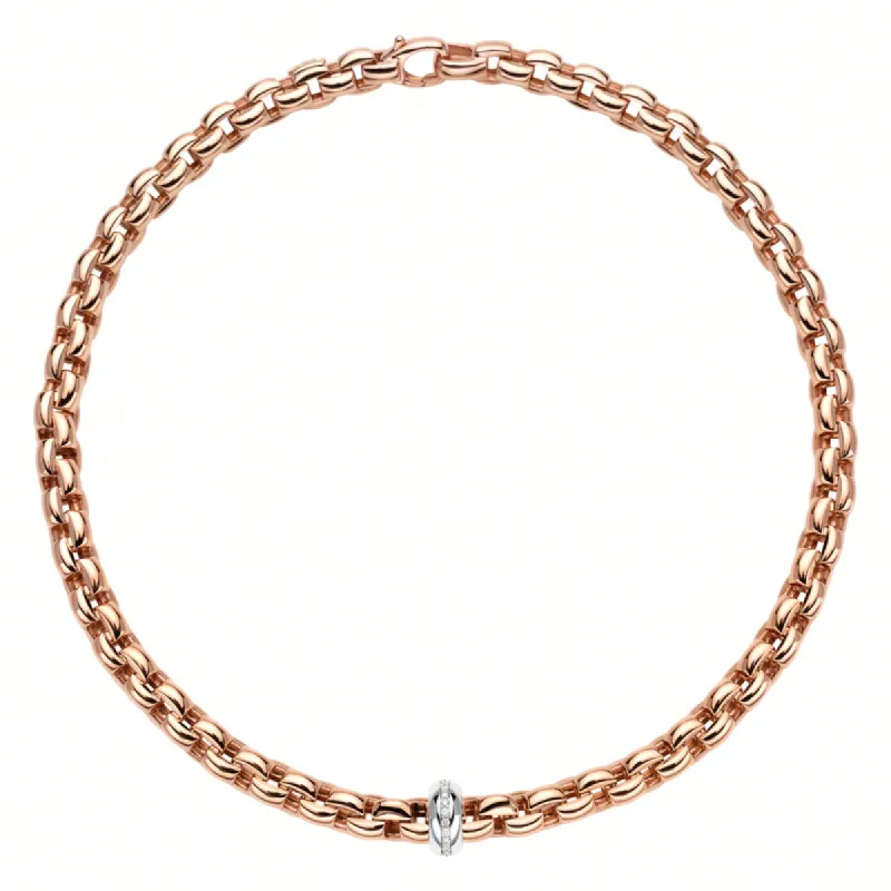 Fope Eka 18ct Rose Gold 0.19ct Diamond Necklace sold by Jura Watches
