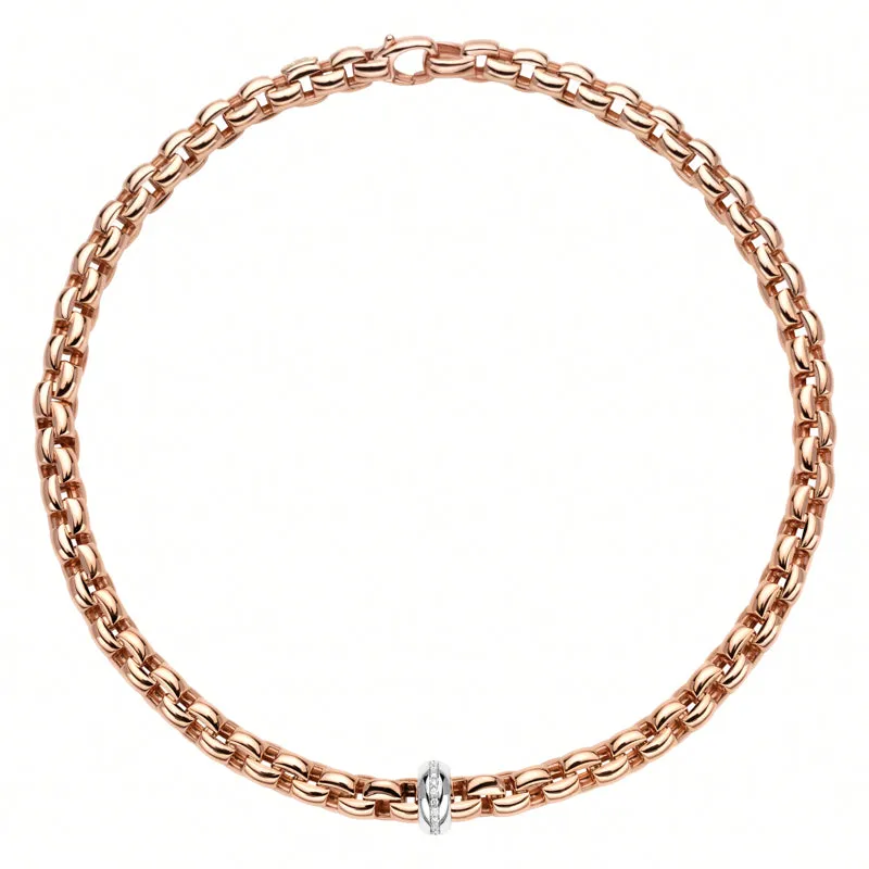Fope Eka 18ct Rose Gold 0.19ct Diamond Necklace sold by Jura Watches