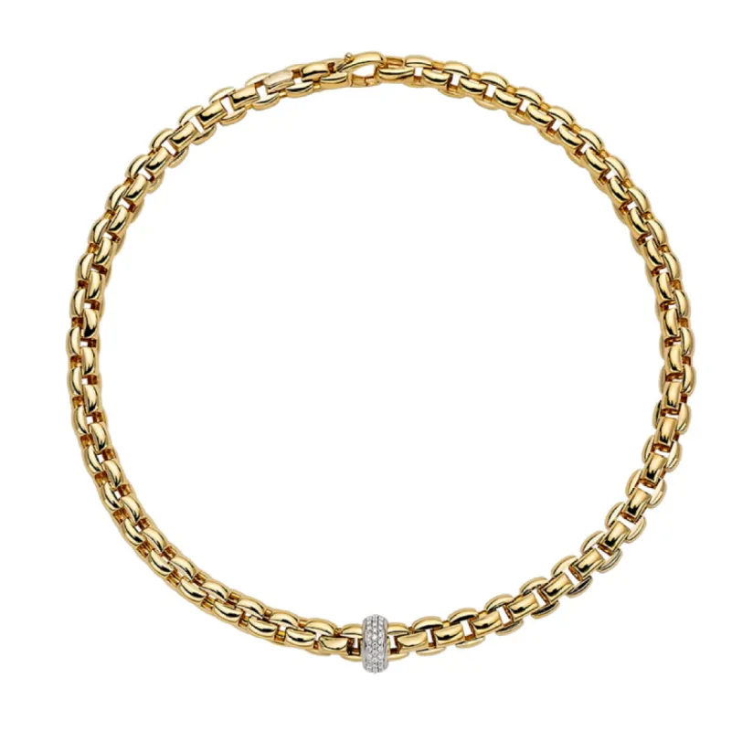 Fope Eka 18ct Yellow Gold 0.58ct Diamond Necklace sold by Jura Watches