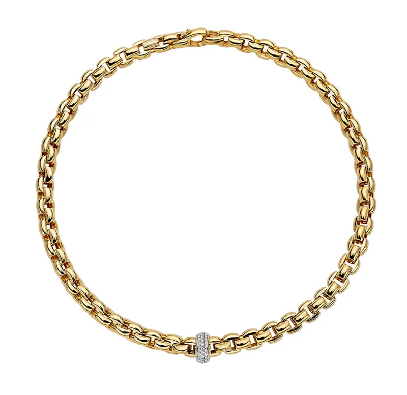 Fope Eka 18ct Yellow Gold 0.58ct Diamond Necklace sold by Jura Watches