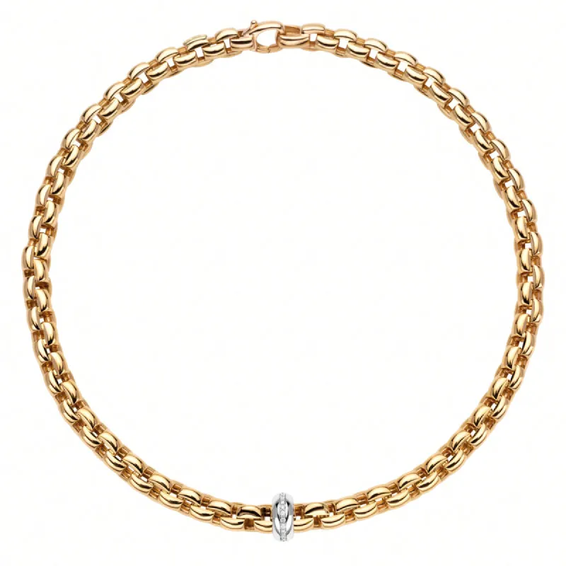Fope Eka 18ct Yellow Gold 0.19ct Diamond Necklace sold by Jura Watches