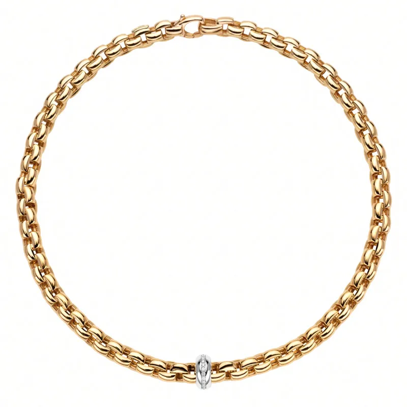 Fope Eka 18ct Yellow Gold 0.19ct Diamond Necklace sold by Jura Watches