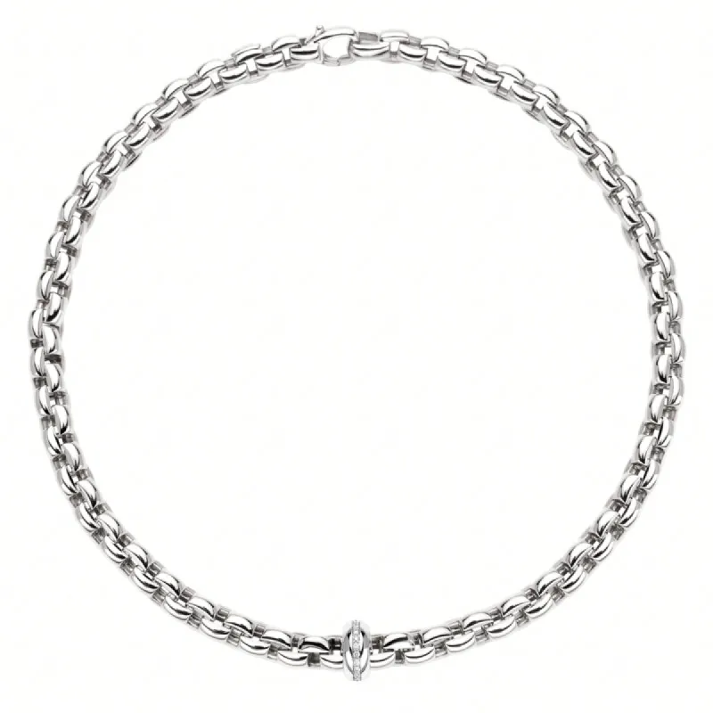 Fope Eka 18ct White Gold 0.19ct Diamond Necklace sold by Jura Watches