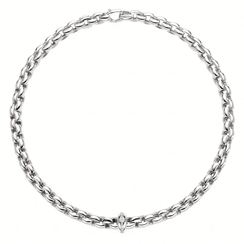 Fope Eka 18ct White Gold 0.19ct Diamond Necklace sold by Jura Watches