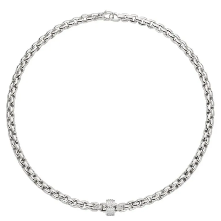 Fope Eka 18ct White Gold 0.63ct Diamond Necklace sold by Jura Watches