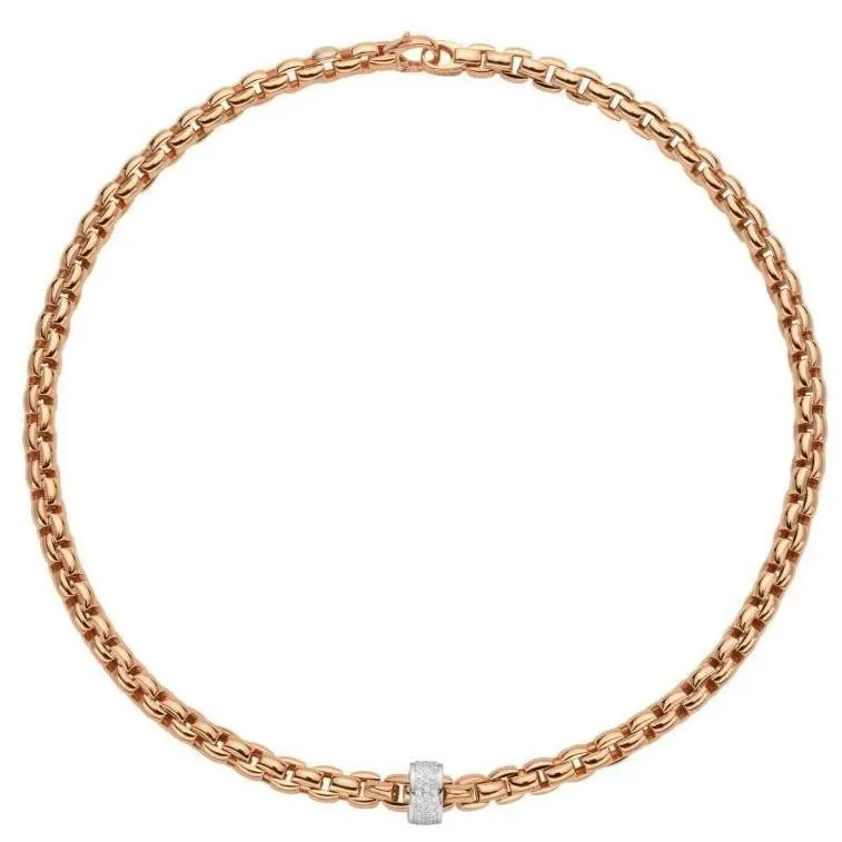 Fope Eka 18ct Rose Gold 0.63ct Diamond Necklace sold by Jura Watches