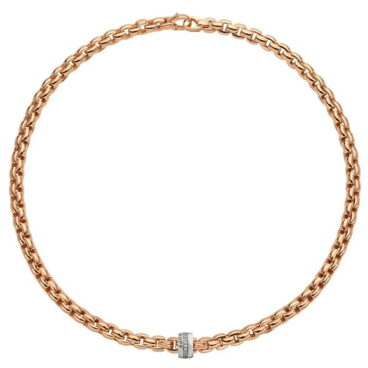 Fope Eka 18ct Rose Gold 0.21ct Diamond Necklace sold by Jura Watches