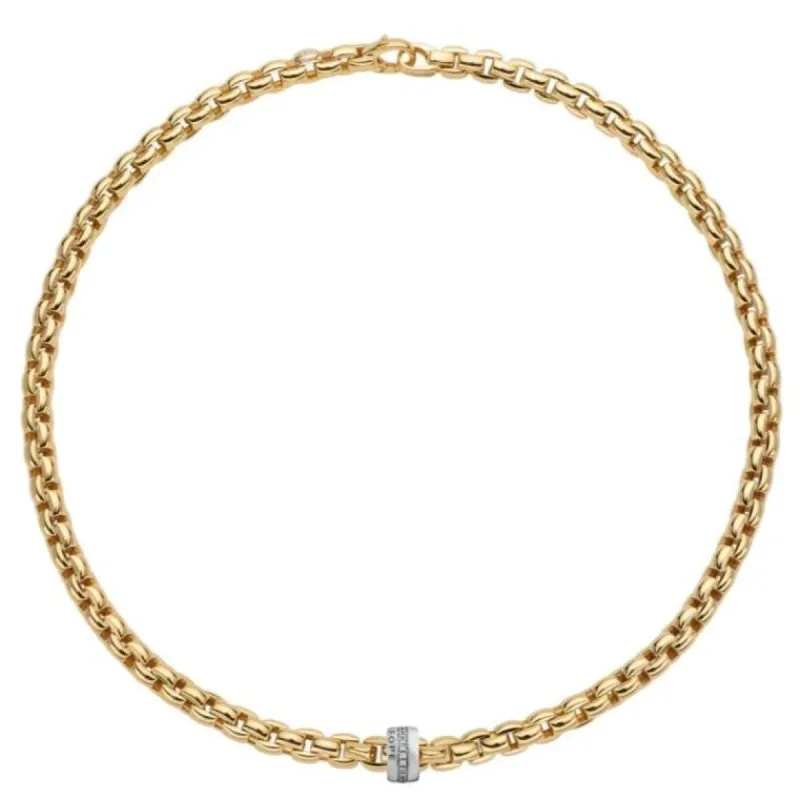 Fope Eka 18ct Yellow Gold 0.21ct Diamond Necklace sold by Jura Watches