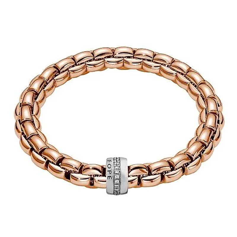 Fope Eka 18ct Rose Gold 0.21ct Diamond Bracelet sold by Jura Watches